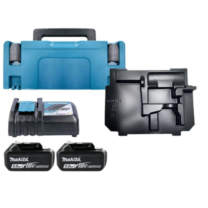 Makita BL1850 18V LXT 5.0Ah Li-Ion Battery Pack (2-Pack) with DC18RC Charger and Type 2 Carrying Case